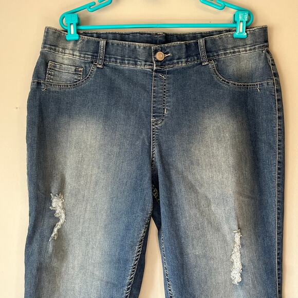 Lane Bryant Medium Wash Distressed Skinny Jeans Size 20 - Picture 5 of 11
